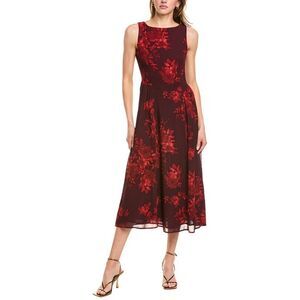 Lyra & Co Womens Midi Dress, Red